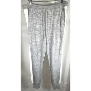 Gap Gray White Side Stripe Joggers Soft Knit Lounge Pants Athleisure Medium